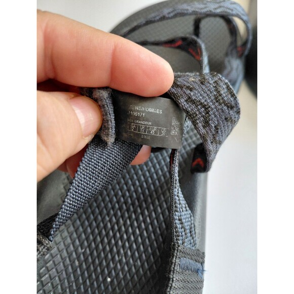 CHACO- Men\'s 12  Grey & Black RIVER WATER Shoes Hiking Sports Sandals  Toe Loop